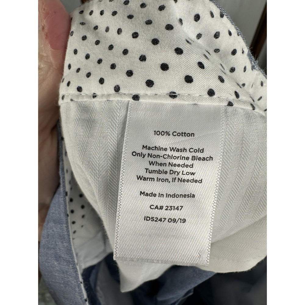 Talbots Perfect Crop Chino Pants Size 8 Women's Blue Cotton Denim Look Chambray - Picture 5 of 8